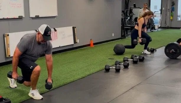 People working out at gym